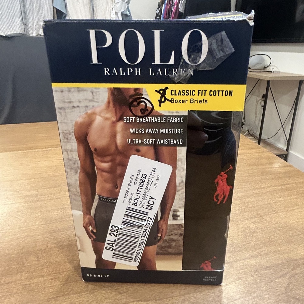 Polo Ralph Lauren Boxer Briefs Mens 2XL Black Classic Fit Cotton 2 Pack Tagless